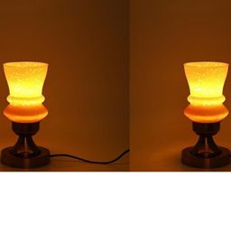 SOMIL Yellow Printed Glass Table Lamp-image-39