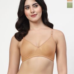 LILY Women Pack Of 2 Full Coverage Lightly Padded Seamless T-shirt Bra-57