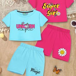 YK X Trampoline Girls Printed Top with Shorts-image-6