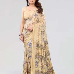 Moda Rapido Floral Printed Saree With Blouse Piece-picture-43