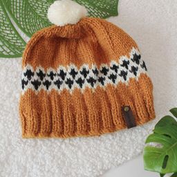 Woonie Unisex Kids Self Design Beanie Caps-7