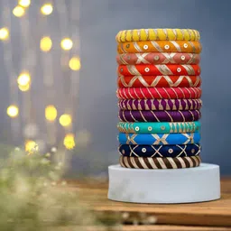 Taasha Craft Ratna Set Of 12 Thread Bangles image 5
