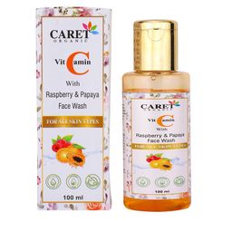 CARET ORGANIC Vitamin C With Raspberry & Papaya Face Wash For All Skin Type - 100 ml-2