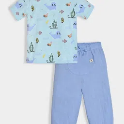 MiArcus Kids Printed Pure Cotton T-shirt With Trousers-39