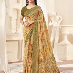 DURGA EMPORIO Floral Printed Pure Georgette Saree-picture-27