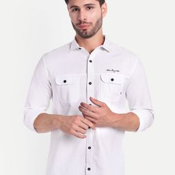 SUI DHAGA Men Comfort Relaxed Fit Solid Spread Collar Cotton Casual Shirt-picture-2
