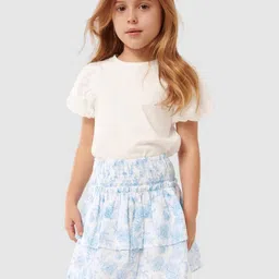 Forever New Girls Floral Embroidered Puff Sleeve Cotton Regular Top-image-69