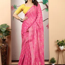 Anouk Ethnic Motifs Zari Linen Blend Saree-42