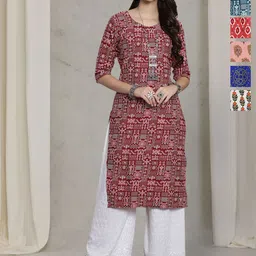 7Threads Women Pack Of 6 Ethnic Motifs Printed Daily Straight Kurtas-image-95