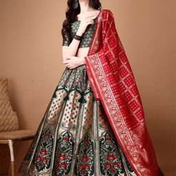 LADY SHOPI Ready to Wear Lehenga & Unstitched Blouse With Dupatta-image-28