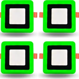 d'mak 6W LED Side Green Square Panel Light Ceiling 3D Effect Lighting (Double Color) (Pack of 04) Recessed Ceiling Light Ceiling Lamp-picture-20