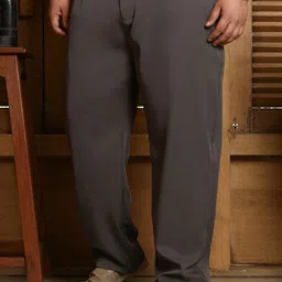Instafab Plus Men Relaxed Plus Size Regular Trousers-picture-4