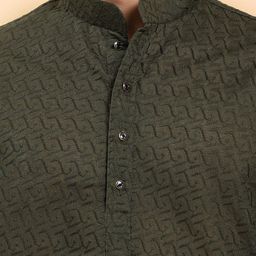 Pro-Ethic STYLE DEVELOPER Men Embroidered Regular Sequinned Pure Cotton Kurta with Pyjamas image 3