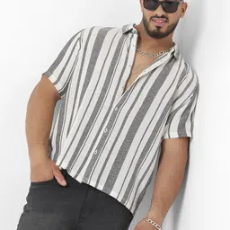 Instafab Plus Men Comfort Opaque Striped Casual Shirt-picture-53