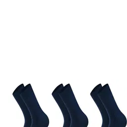 MUKHAKSH 3 Pairs Boy's Blue Calf Length Socks-picture-7