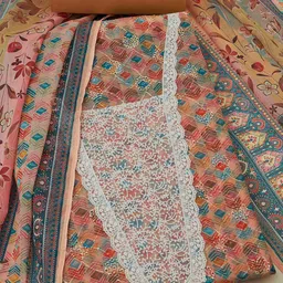 Soch Printed Organza Unstitched Dress Material-image-94