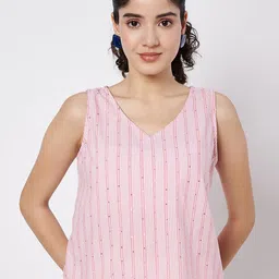 9rasa Women Vertical Striped Sequined Regular Top-10