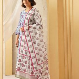 JAYPORE Floral Printed Kota Cotton Dupatta-15