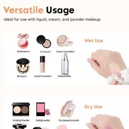 Gleva Set Of 6 Triangle Soft Makeup Puff - Black - White image 2