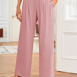 Outzidr Women Pleated Trousers-image-90