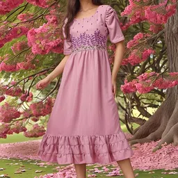 Moda Rapido Women Multi Cotton Fit and Flare Dresses-picture-9