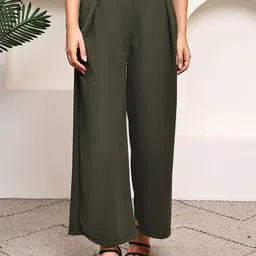 JAKANARY Women Relaxed High-Rise Parallel Trousers-image-51