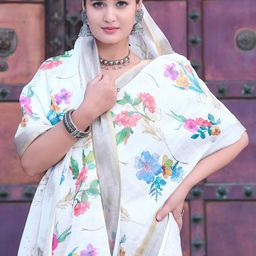 Anouk Rustic Floral Digital Printed Zari Saree-38