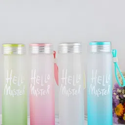 WELOUR Multicoloured Set of 4 Glass Water Bottle-23