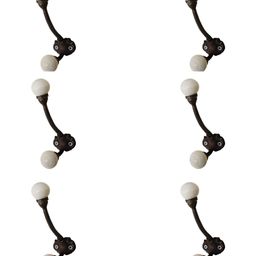IndianShelf White & Black 6 Pieces Strip Ceramic Wall Hooks-image-63