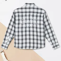 max Boys Tartan Checks Checked Short Sleeves Spread Collar Cotton Opaque Casual Shirt-picture-18