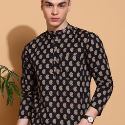 Anouk Men Geometric Printed Thread Work Kurta image 5