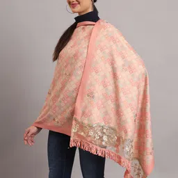 EA ETHICAL ANDAZ Checked & Embroidered Border Shawl-picture-21