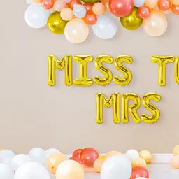 Special You 53-Pcs White & Golden-Colored Balloon Miss To Mrs Dcor-1