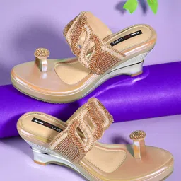 Bata Embellished One Toe Heels-44