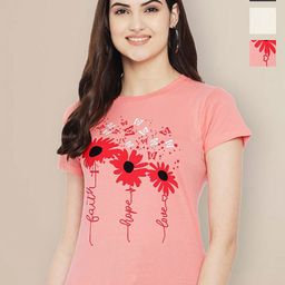 Metronaut Women Typography 3 Printed Applique T-shirt-image-60
