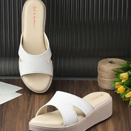 Mast & Harbour Embellished Wedge Sandals with Buckles-35