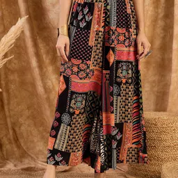InWeave Women Geometric Printed Flared Palazzos-image-25