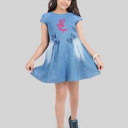 BEING NAUGHTY Floral Print Denim A-Line Dress-picture-8