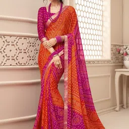 Styleveda Bandhani Poly Georgette Designer Bandhani Saree-image-60
