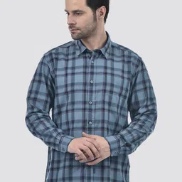 Numero Uno Tartan Checks Spread Collar Long Sleeves Cotton Casual Shirt-image-39