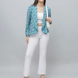 PURYS Floral Printed Open Front Shrug image 5