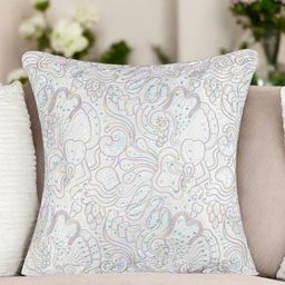 Vendola White & Purple Embroidered Velvet Square Cushion Covers-40