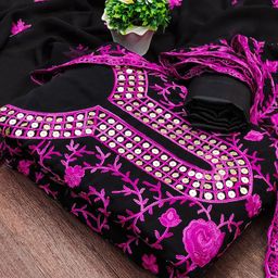 Rangtulika Ethnics Embroidered Unstitched Dress Material-picture-31
