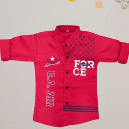 FASHION GRAB Boys Classic Fit Typography Printed Spread Collar Cotton Casual Shirt-image-73