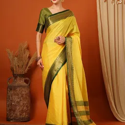 WINKLECART Woven Design Zari Pure Silk Banarasi Saree-image-60