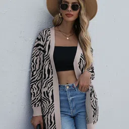 KPOP Women Printed Longline Cardigan-image-29