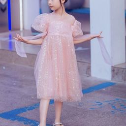 LULU & SKY Puff Sleeve Empire Midi Dress-image-61