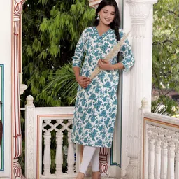 Jevi Prints Women Floral Printed Indie Florals Kurta-picture-28