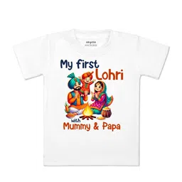 Arvesa First Lohri Printed Kids Unisex T-shirt-image-3