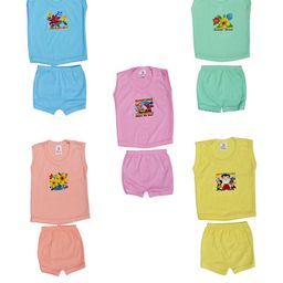 Veecap Blue Cotton Blend Clothing Set-image-75